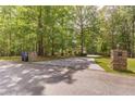 Long driveway leading to the home, framed by stone pillars and lush greenery at 5581 Fox Glove Ct, Douglasville, GA 30135