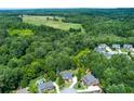 Lush green surroundings envelop this neighborhood near open fields at 141 Olde Heritage Way, Woodstock, GA 30188