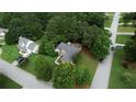 Aerial view of home surrounded by a canopy of trees in a quiet residential neighborhood at 1248 Rockview Ct, Loganville, GA 30052