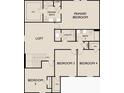 Second floor layout featuring primary bedroom, loft, three additional bedrooms and two baths at 2289 Argento Cir, Dacula, GA 30019