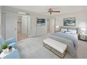 Spacious main bedroom with ensuite bathroom, carpet, and ample closet space at 6800 Brookwood Ct, Douglasville, GA 30135