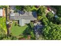 Aerial view of the property showcasing the house, lush greenery, and surrounding landscape at 263 Mountainview Cir, Canton, GA 30115