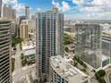 Excellent aerial view of the city and tall buildings with unique architecture at 400 W Peachtree Nw St # 3711, Atlanta, GA 30308