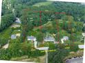 Aerial view of the property highlighting its lot size and location on East Cherokee Dr at 10307 E Cherokee Dr, Canton, GA 30115