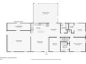 Layout of the home showing a Gathering room, bedrooms, bathrooms, kitchen, laundry, and screened patio at 6160 King Arthur Dr, Douglasville, GA 30135