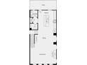 Floor plan of the second level, highlighting a spacious kitchen, dining area, living room, and half bath at 404 Nix Ln, Lawrenceville, GA 30046