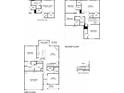 Detailed floor plan showcasing the layout of the first and second floors with bedroom, bathroom, and kitchen dimensions at 910 Sundown Pt, Villa Rica, GA 30180