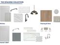 Selection of kitchen and bath materials, including cabinets, countertops, flooring, lighting, and fixtures at 517 Barnfield Way, Dallas, GA 30157
