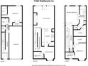 Detailed floorplan showcasing the layout of the home's three stories at 1768 Oakbrook Nw Ln # 9, Kennesaw, GA 30152