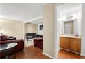 Open-concept living room featuring wood floors and ample space for entertaining at 2323 Wingfoot Pl, Decatur, GA 30035