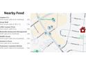 A helpful nearby food map showing the location of local restaurants close to the property at 1048 Pinehurst Se Dr, Smyrna, GA 30080