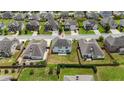 An aerial view of the property showcases the large backyard, roof, and surrounding neighborhood at 1261 Palouse Hills Pl, Lawrenceville, GA 30044