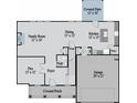 Open-concept first floor layout featuring a spacious Gathering room and modern kitchen at 149 Willow Bend Rd, Hiram, GA 30141