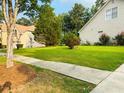 Lush green side yard featuring mature trees and well-maintained landscaping at 3545 Renaissance Cir, Atlanta, GA 30349