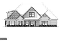 Illustration of a charming home featuring a covered porch and multiple windows bringing in tons of natural light at 6745 Grayland Dr # 4, Douglasville, GA 30135