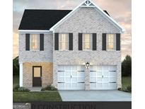 Two-story house with gray brick exterior, two-car garage, and dark shutters at 5335 Tolar Rd # 62, South Fulton, GA 30213
