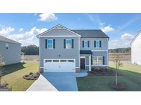 Two-story house with gray siding, white trim, and a two-car garage at 517 Vervain Drive # 170, Locust Grove, GA 30248