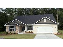 Charming single-story home featuring a stone facade, two-car garage, and well-maintained landscaping at 3382 Milan Ct # 3 Plapprox Sqft 3, Douglasville, GA 30135