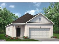 Charming single-story home featuring a brick facade, attached garage, and inviting landscaping at 10458 Trellis Lane (Lot 40), Hampton, GA 30228