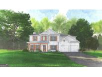 Charming two-story home with covered front porch, shutters, attached two car garage, and landscaped front yard at 587 Bohannon Rd # 7, Grantville, GA 30220