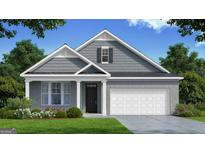 Charming single-story home featuring a covered porch, gray brick, and complementary gray roof at 591 Parnassus Rd, Locust Grove, GA 30248