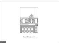Front elevation blueprint showcasing the facade of a 2-story residence with detailed design elements at 326 Sound Cir, Stockbridge, GA 30281
