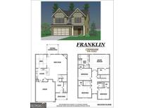 Two-story home with stone and siding, showcasing a two-car garage at 2385 Aukerman Trce # 80, Hampton, GA 30228