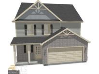 Rendering of a charming two-story home with gray siding and a welcoming front porch at 2381 Aukerman Trce # 81, Hampton, GA 30228