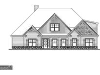 Charming single-Gathering home featuring a covered porch and decorative gable accents at 135 Wet Wood Dr # 12, Fairburn, GA 30213