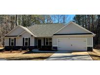 Charming single-story home with gray siding, black shutters, and a well-manicured front yard at 344 Dylan Way, Mcdonough, GA 30252
