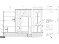 Architectural drawing of a modern house with a combination of wood siding and brick veneer, showcasing its clean lines and window placement at 1301 Lavista Ne Rd, Atlanta, GA 30324