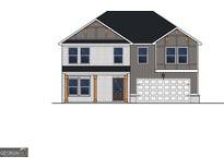 New construction featuring a two-story home with a gray brick and siding exterior at 132 Post Oak Dr St, Jackson, GA 30253