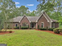 Charming brick home featuring a well-manicured lawn, mature trees, and inviting curb appeal in a beautiful neighborhood at 507 N Green Cir, Mcdonough, GA 30252