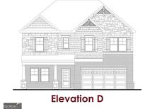 Illustration of a two-story home with a mix of brick, stone, and shingle siding at 404 Westmarch Cir # 284A, Loganville, GA 30052