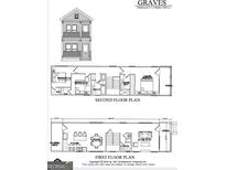 Detailed floor plan showcasing the layout of this 3-bedroom, 2.5-bath home with dimensions at 187 Graves Nw St, Atlanta, GA 30314