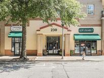 Commercial building featuring multiple businesses, street parking, and pedestrian-friendly sidewalks at 230 E Ponce De Leon Ave # 322, Decatur, GA 30030