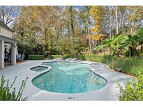 Inviting kidney-shaped pool with spa and ample deck space at 2680 Spalding Dr, Sandy Springs, GA 30350