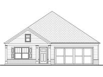 One-story home with a gable roof, brick accents, and a two-car garage at 212 Harvest Trl, Hiram, GA 30141