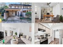 Four scenes from the house, showcasing exterior, office, living and kitchen at 4880 Twin Lakes Trl # 11, Atlanta, GA 30360