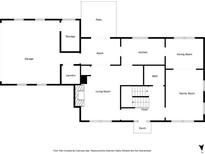 Layout of home showing kitchen, dining room, living room, bedrooms, bathrooms, garage and other storage areas at 620 Oakstone Way, Roswell, GA 30075