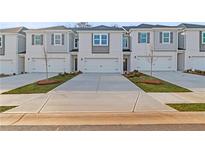 Charming townhomes featuring attached garages and modern architectural details at 223 Sanctuary Dr, Mcdonough, GA 30253
