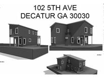 Modern two-story home with a sleek design and balcony at 102 5Th Ave, Decatur, GA 30030