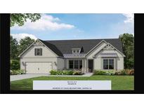 New construction with a two-car garage, shingle accents, craftsman columns, and a flower bed in Canton, GA at 551 Southland Cir, Canton, GA 30115