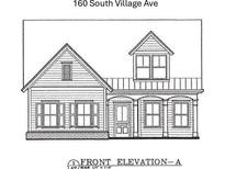 Charming home rendering featuring a cozy design with dormer windows and a covered front porch at 156 South Village Ave, Holly Springs, GA 30115