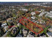 Aerial view of a wooded lot, ready for your dream home at 5375 Northland Ne Dr, Sandy Springs, GA 30342