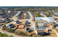 Aerial view of a residential neighborhood with a highlighted home at 502 Starling View Cir, Grayson, GA 30017