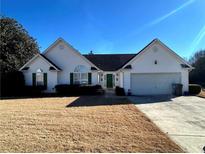 Charming one-story house with a large front yard and attached two-car garage at 11 Triplet Trail, Douglasville, GA 30134