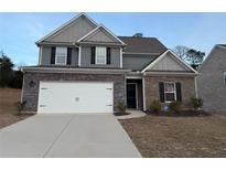 Two-story brick home with gray accents and a large driveway at 132 Oliver Dr, Locust Grove, GA 30248