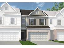 Two-story townhome with neutral siding, brown roof, and attached garage at 2600 Ravencliff Dr # 161, Austell, GA 30168