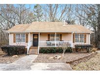 Charming ranch home with covered porch and landscaped yard at 110 Elk Ridge Dr, Social Circle, GA 30025